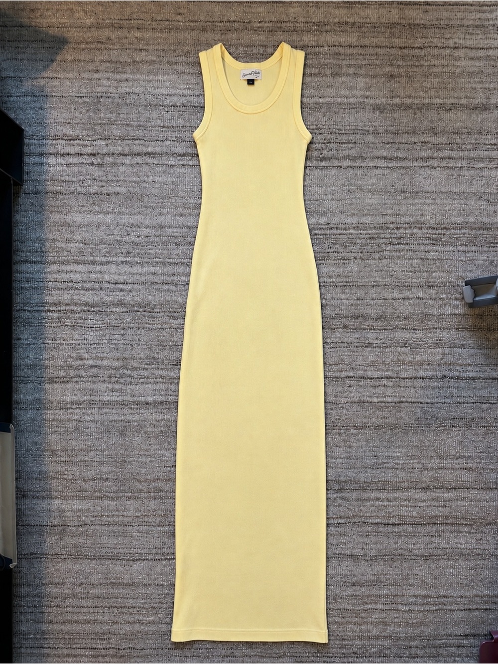 Butter Yellow Ribbed Maxi Dress